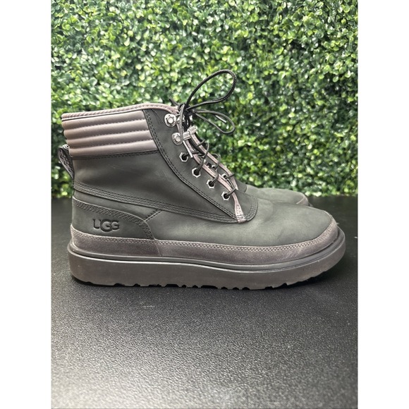 UGG Men\'s Size 10 Waterproof Side Zip Winter Boots Black Shearling Lined main image 6